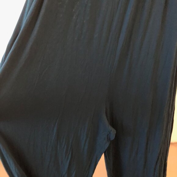 ALEXANDER + DAVID JUMPSUIT TEAL SPAGHETTI STRAP WIDE LOOSE KNIT SIZE L - Picture 7 of 11